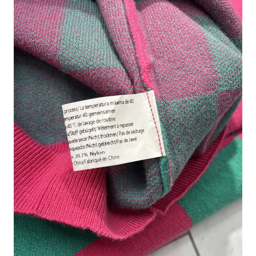 Zeagoo Hot Pink Green Plaid Sweater NEW Womens L Clueless Preppy Prep School - Picture 7 of 10